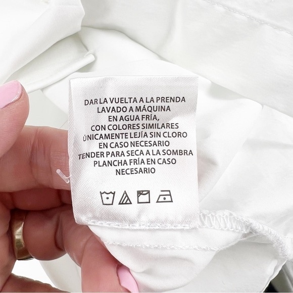 ✅ TEXTILE BY ELIZABETH AND JAMES WHITE BUTTON FRONT TOP SIZE LARGE - Picture 3 of 5